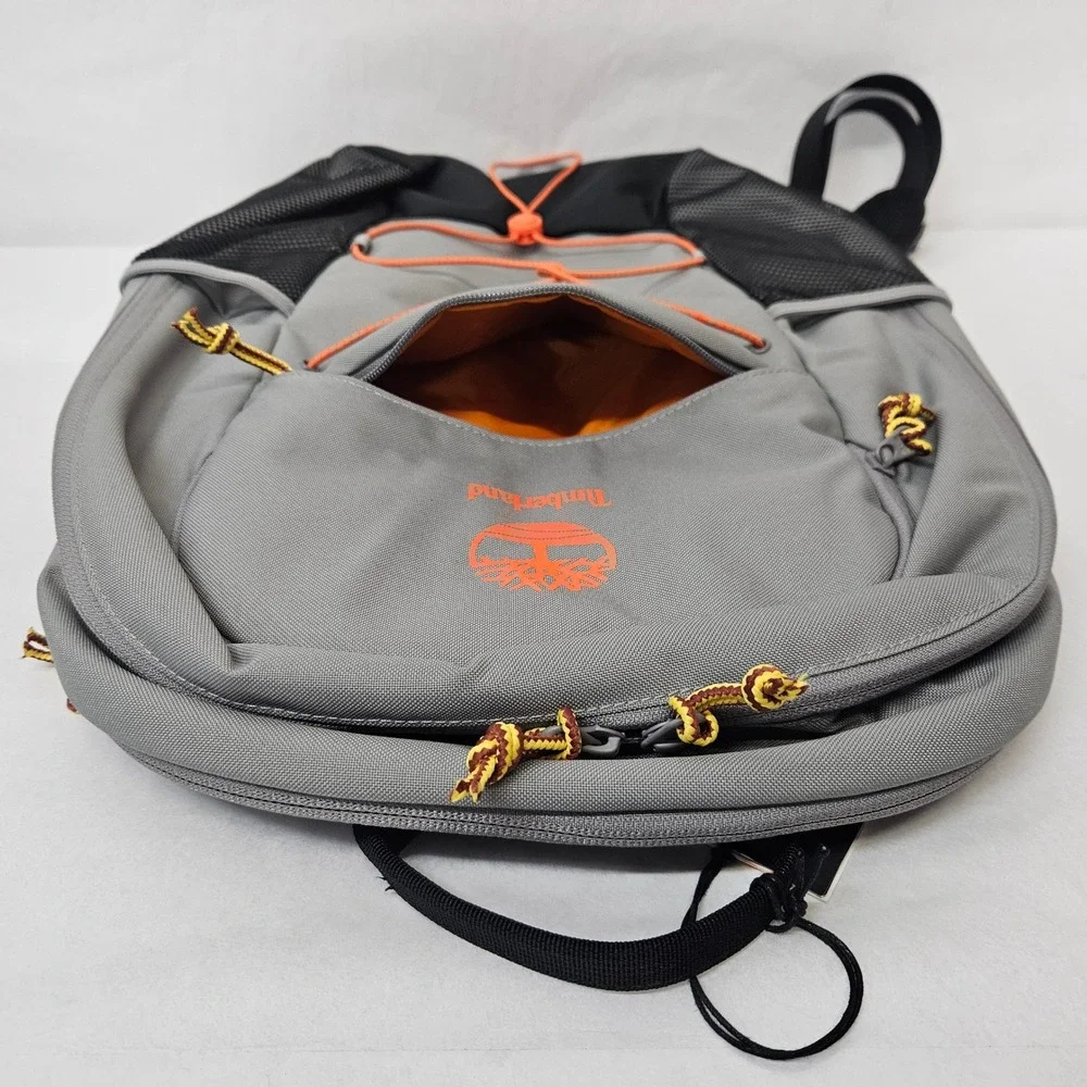 Timberland Back To School Backpack Laptop Sleeve TBC0YHNK-A6S Grey Black Orange